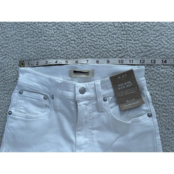 Madewell Mid Rise Kick Out Ankle Length Jeans Pure White Womens Size 23 - Picture 12 of 15